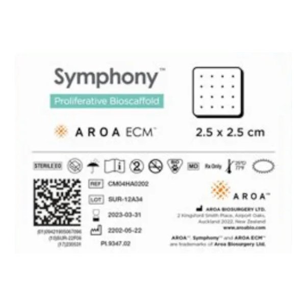 AROA ECM Symphony proliferative bioscaffold packaging